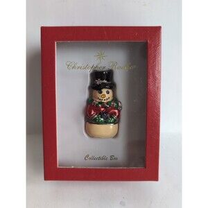 Christopher Radko Holiday Celebrations Snowman Hinged Trinket Christmas Box Mini
